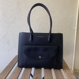 Black Pebbled Leather Michael Kors XL Structured Tote